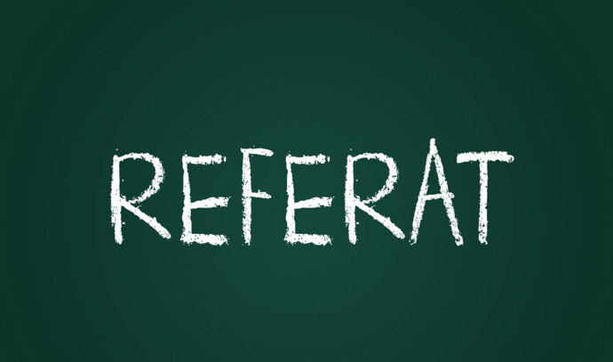 Skilt med ordet referat