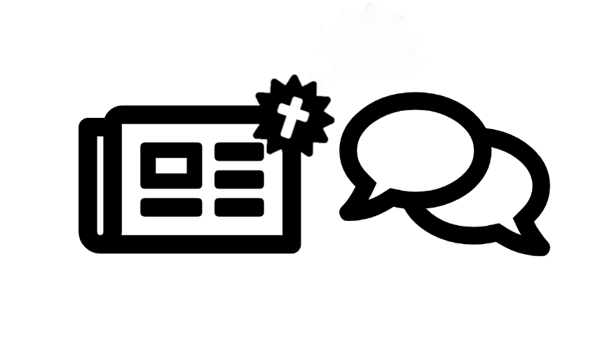 Ikon avis, kors og talebobler